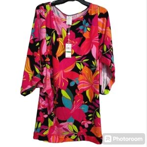 NWT Trina Turk Solar Floral Swim Cover Up Tunic Dress Size XL